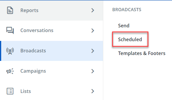 broadcast scheduled menu